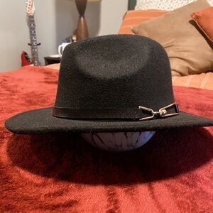 Black Firm Brimmed Hat